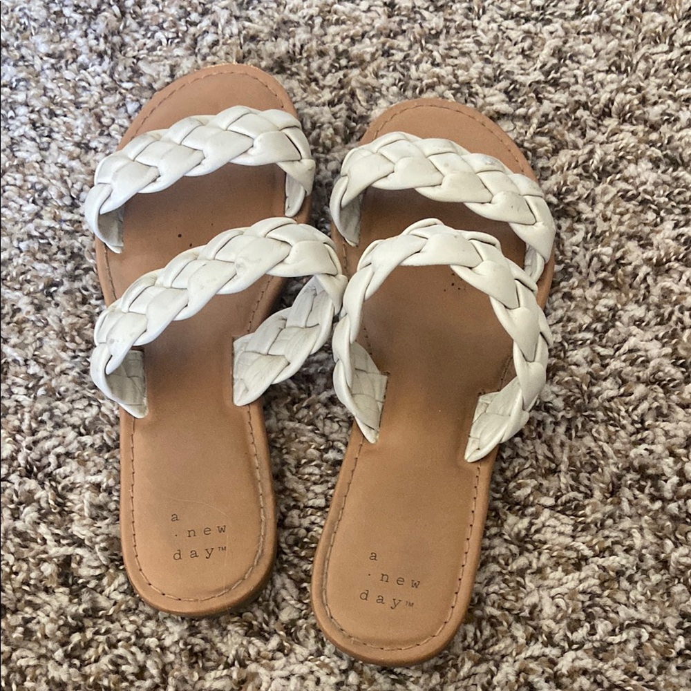 ☀️A New Day White Double Strap Sandals